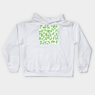 Ferns in Gouache Pattern Kids Hoodie